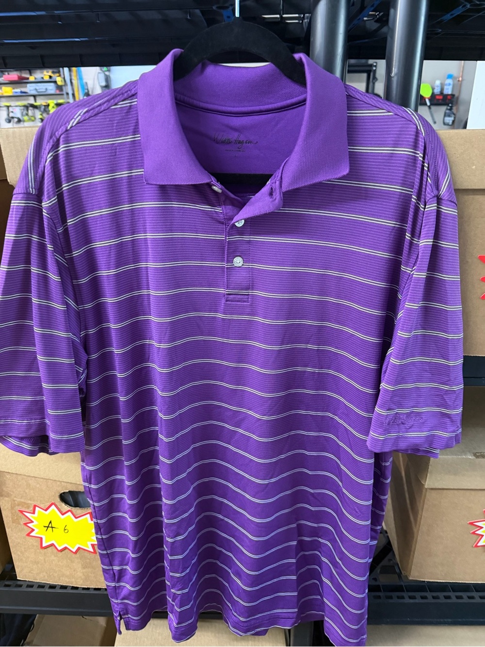 Walter Hagen Purple Striped Polo Shirt